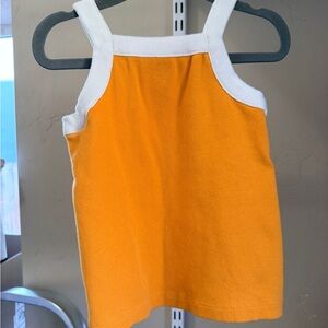 Hanna Andersson Vibrant Orange and White Kids Tank Top